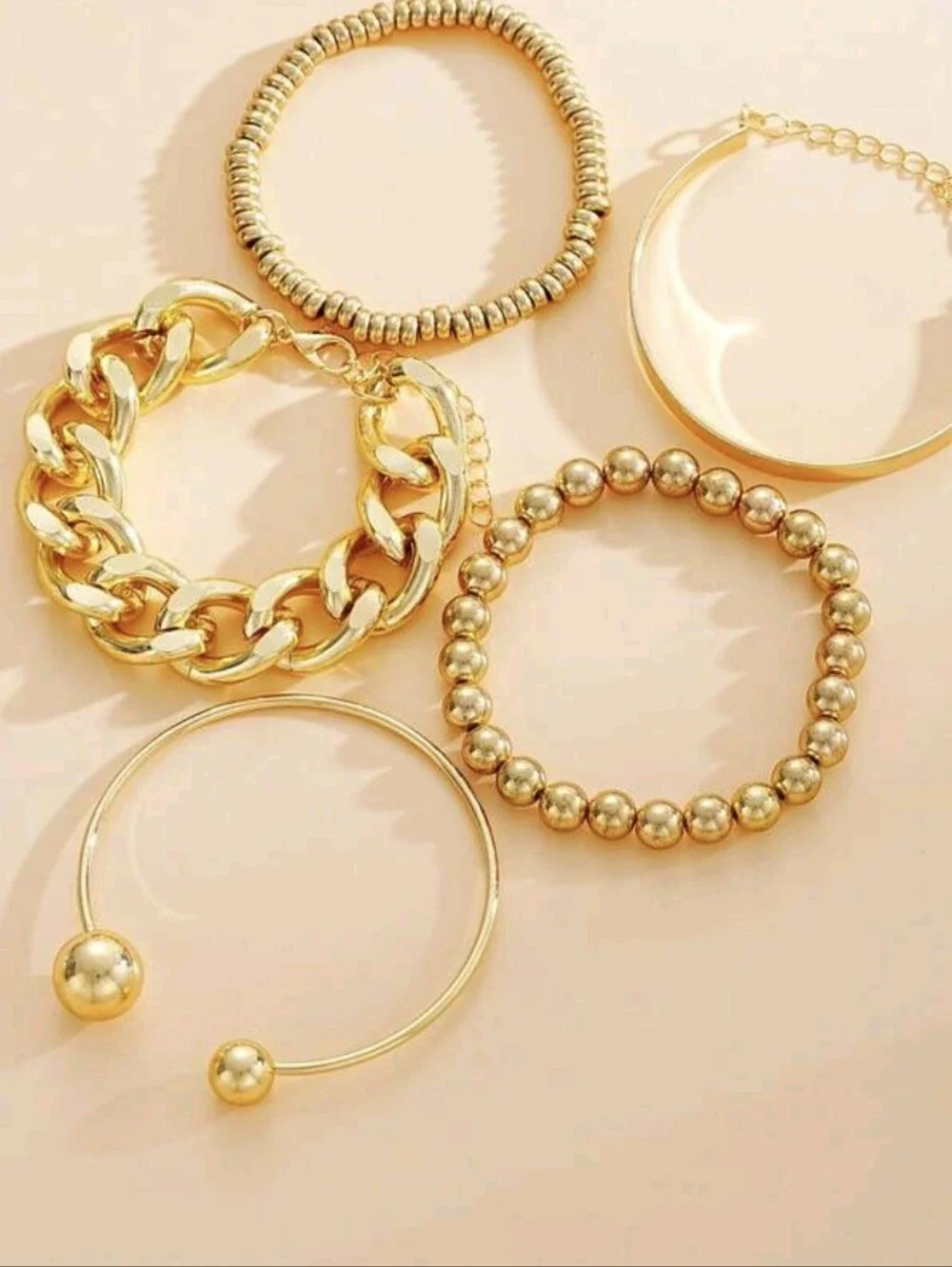 Gold Layered Bracelet Set for Women - Elegant Stackable Bangles